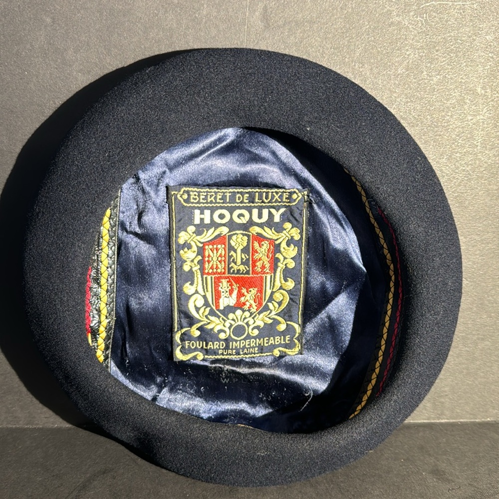 Vintage HOQUY Beret De Luxe Navy Blue - Picture 15 of 16
